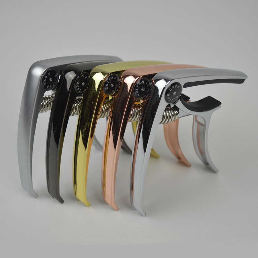 Zinc alloy metal capo folk guitar capo surface electroplating treatment with string nail capo clip