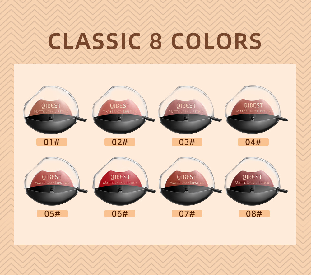 QIBEST Lazy Lip Lipstick is not easy to fade, has a long-lasting matte finish, and does not stick to the rim of the cup. Wholesale Specification drawing