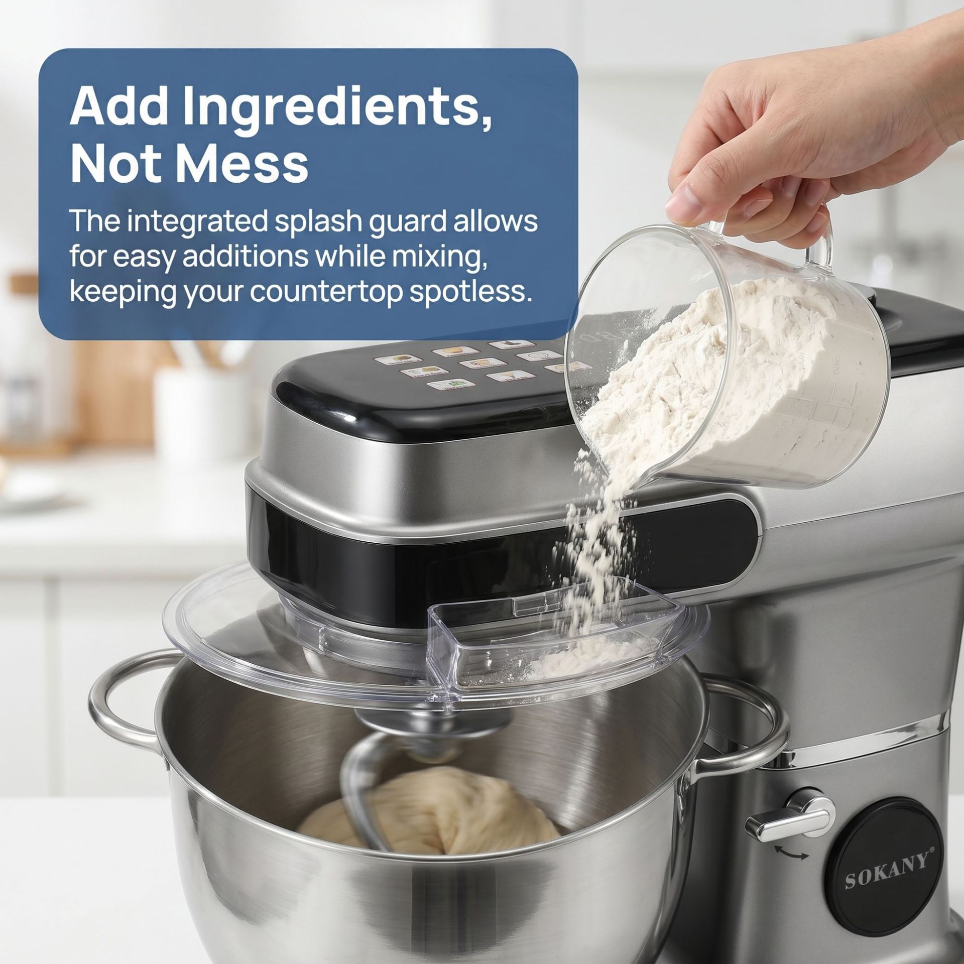Cross-border EU Standard Household Chef Machine 2200W Electric Dough Mixer Cream Mixer 12L Egg Beater Food Processor
