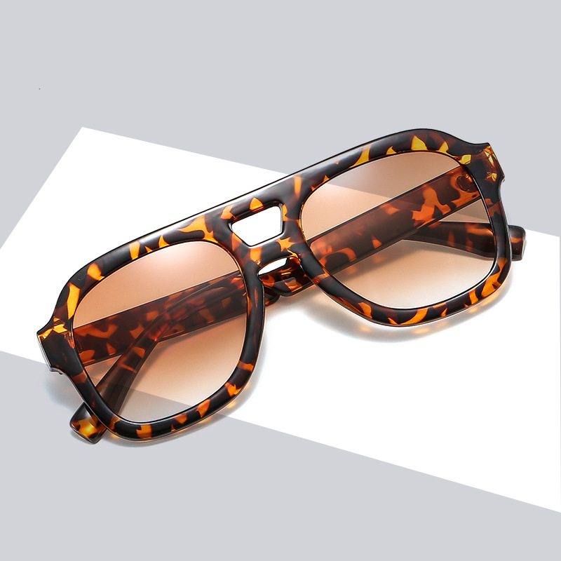 【 Spot mixed batch 】 Double beam thick frame sunglasses for men, retro UV resistant glasses for women, 23 new toad sunglasses