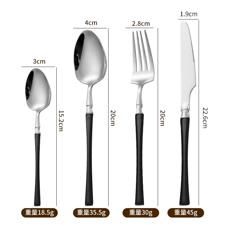 Negro y Plata-Set de 4 piezas