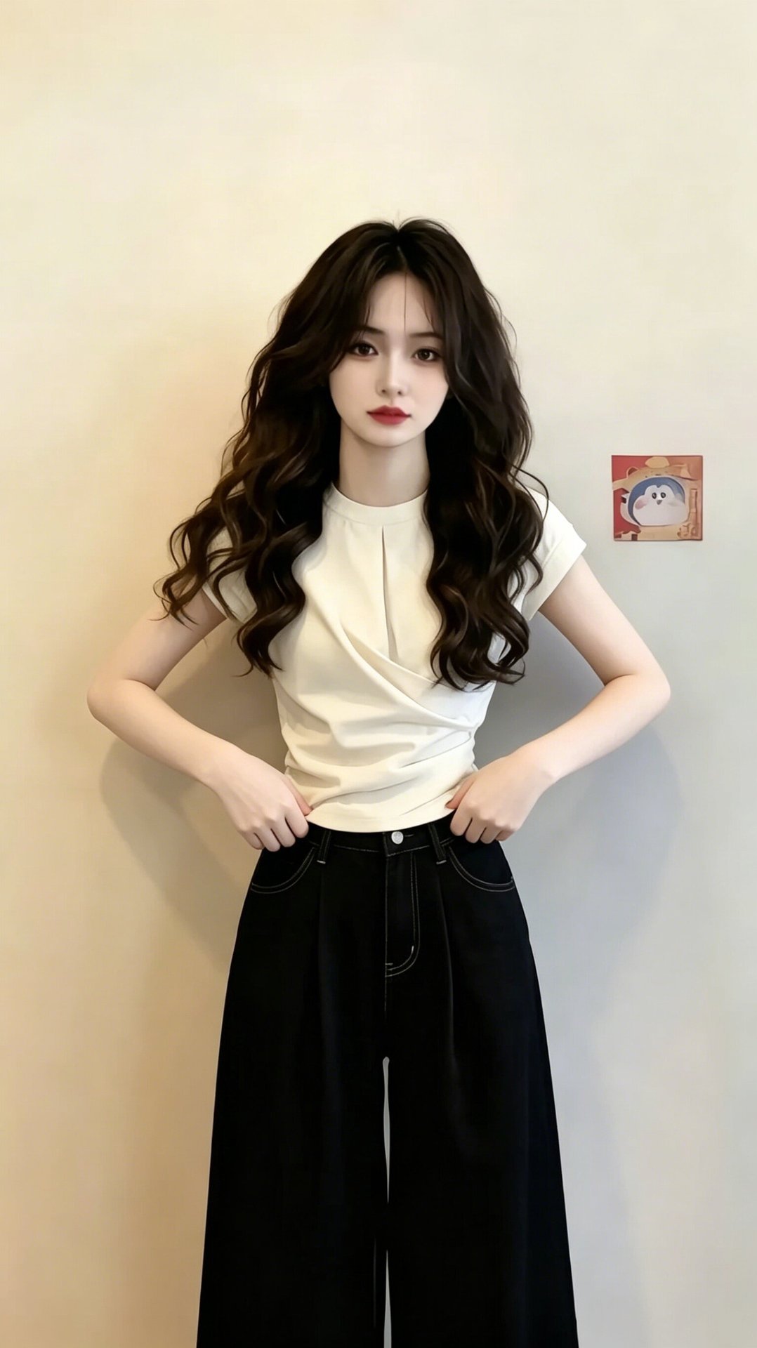 Áo thun nữ cổ tròn tay ngắn thiết kế mới mùa hè — màu trắng ngà chi tiết 5