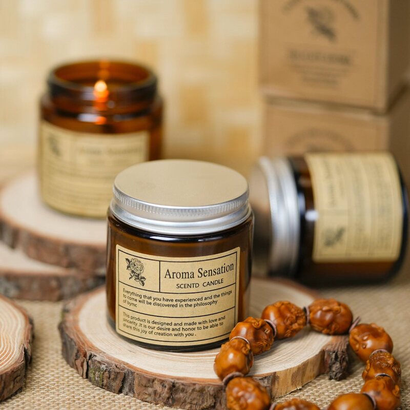 Wholesale smokeless aromatherapy candle DIY fragrance plant essential oil ins creative glass candle hand gift fragrance