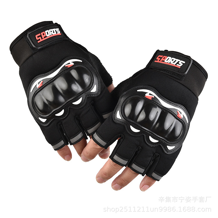 Motocicleta medio dedo guantes hombres antideslizante protector resistente al desgaste motocicleta bicicleta entrenamiento táctico medio dedo guantes deportivos mujeres