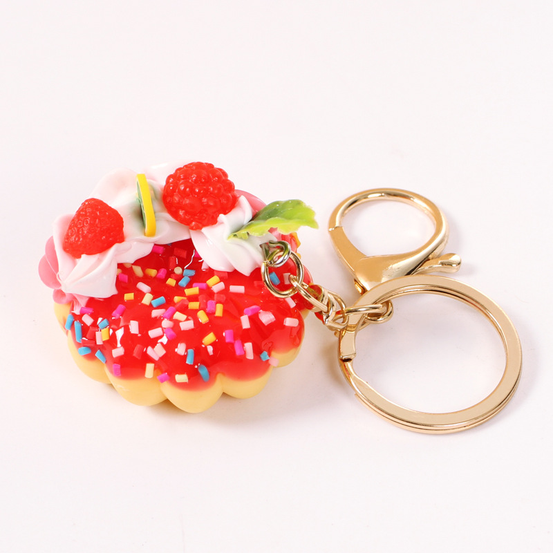 Simulación postre donut llavero colgante simulación pastel de frutas Decoración Accesorios cura pastel de crema