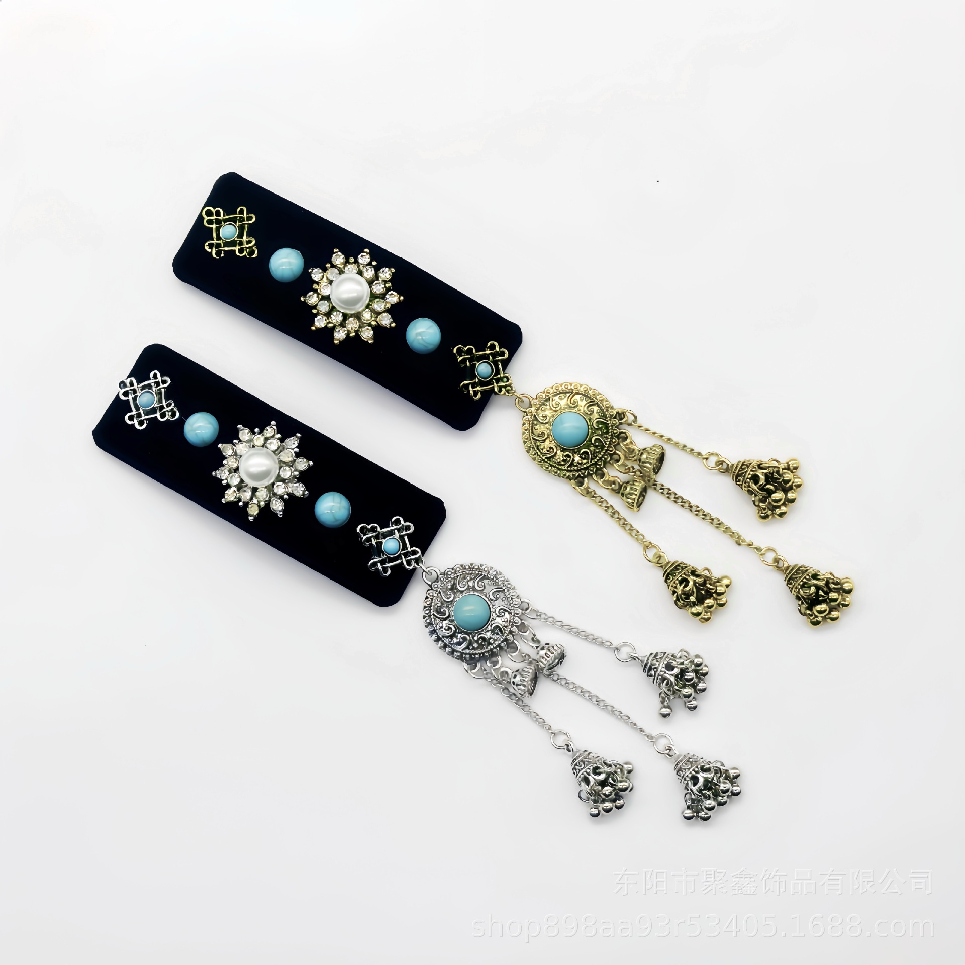 Vintage Punk Style Alloy Silver Black Bangs Clip Internet Celebrant Same Style Hairpin BB Clip Women's Side Hair Accessories Tassel Pendant