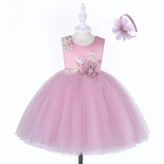 兒童連衣裙童裝外貿蓬蓬紗裙小女孩鋼琴表演主持公主禮服裙