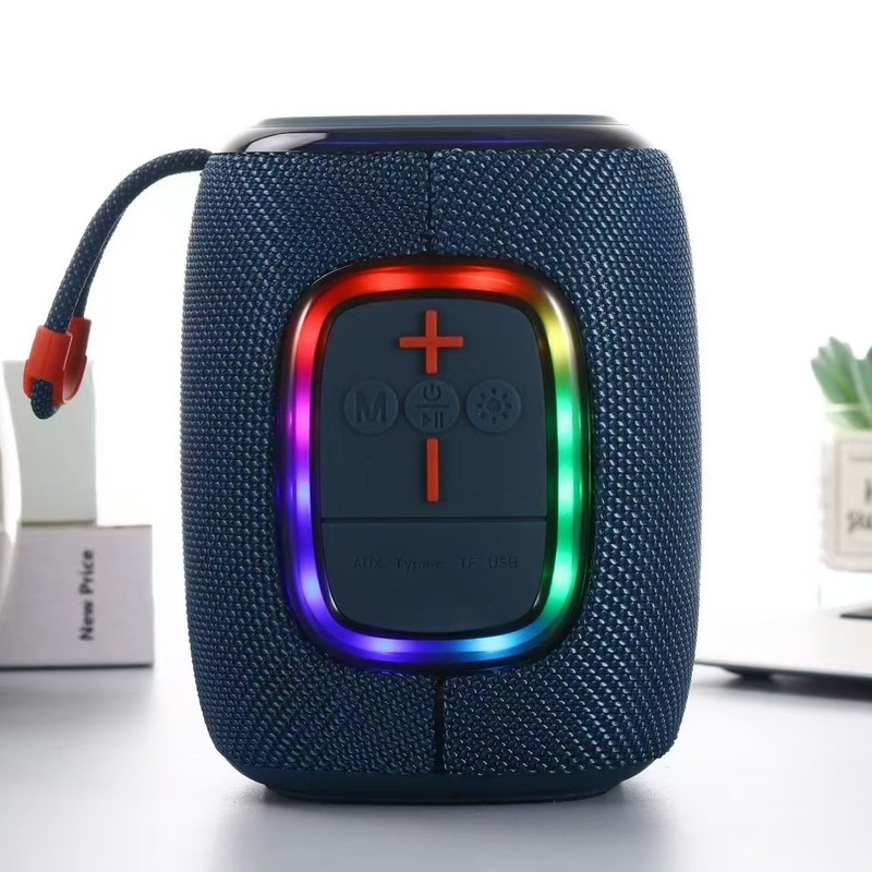 新しい W22 ポータブル Bluetooth スピーカーポータブル屋外サブウーファー RGB ライトサークルカードポータブルギフトスピーカー|undefined
