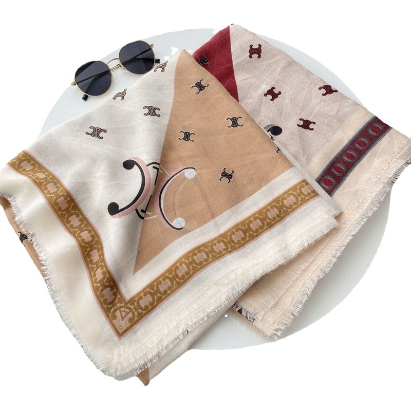 Primavera y verano elegante carta de impresión grande bufanda cuadrada suave y cómoda bufanda caliente viajes al aire libre chal decorativo