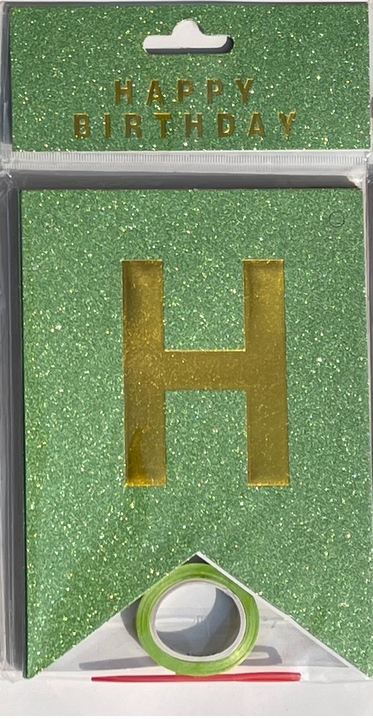 HAPPY BIRTHDAY fiesta de cumpleaños en inglés diseño diagonal de bandera de cola de mermaid letras banderas de color