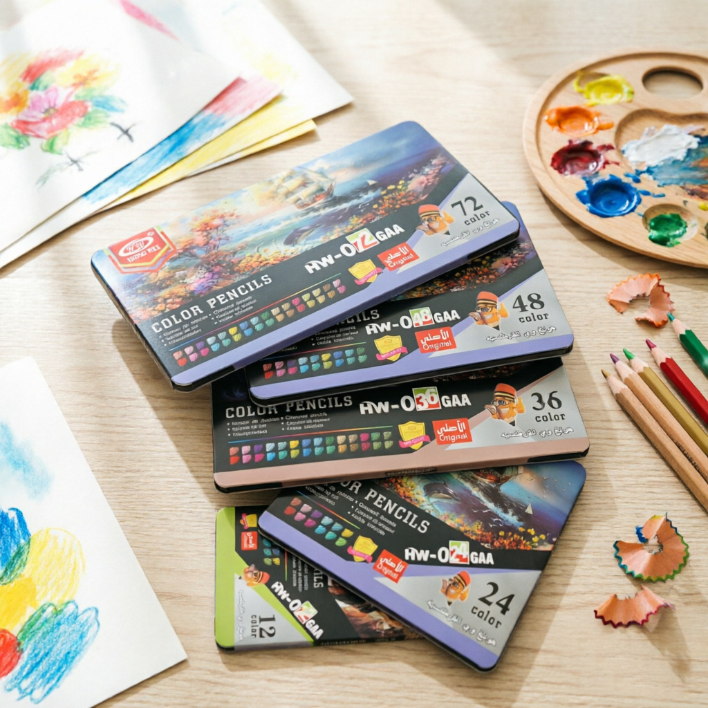 72-Color Oil Pastels Art Student Professional Drawing Set with Colored Pencils in Iron Box