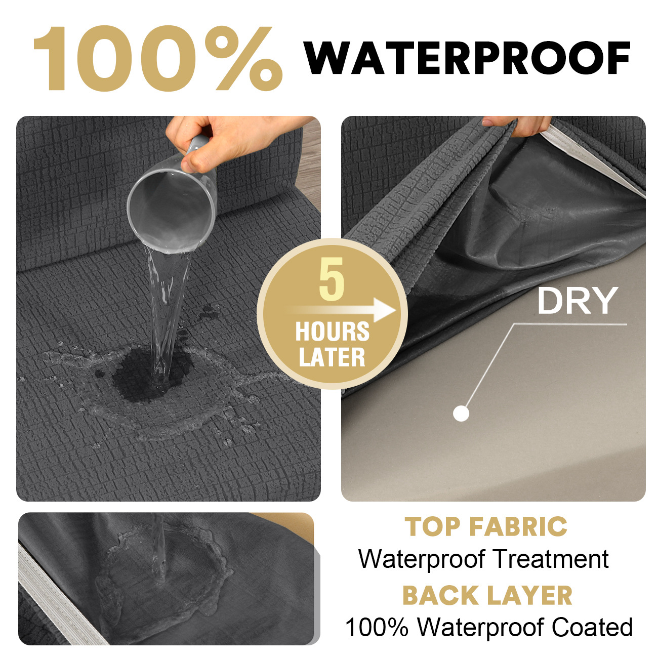 Solid color corn kernel waterproof caravan cover car seat card holder dustproof cushion cover elastic seat cover set