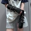 Black long gloves, punk style