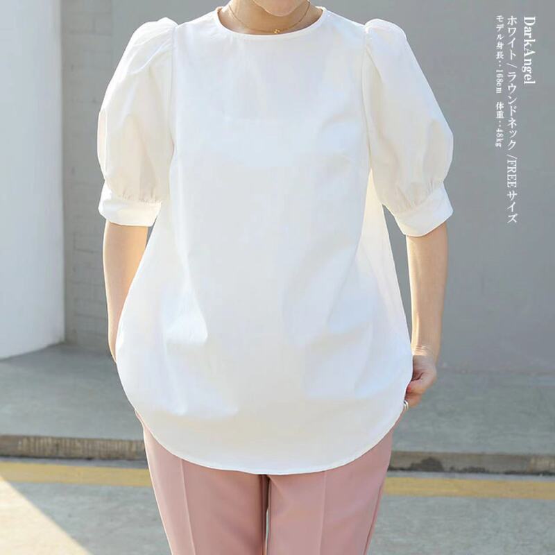Spot Cross-border Lotte Japanese Sweet Loose Large Size Lantern Short-sleeved Collar Shirt Women's Spring and Summer Shirt Women's T Spot Cross-border Lotte Japanese Sweet Loose Large Size Lantern Short-sleeved Collar Shirt Women's Spring and Summer Shirt Women's T