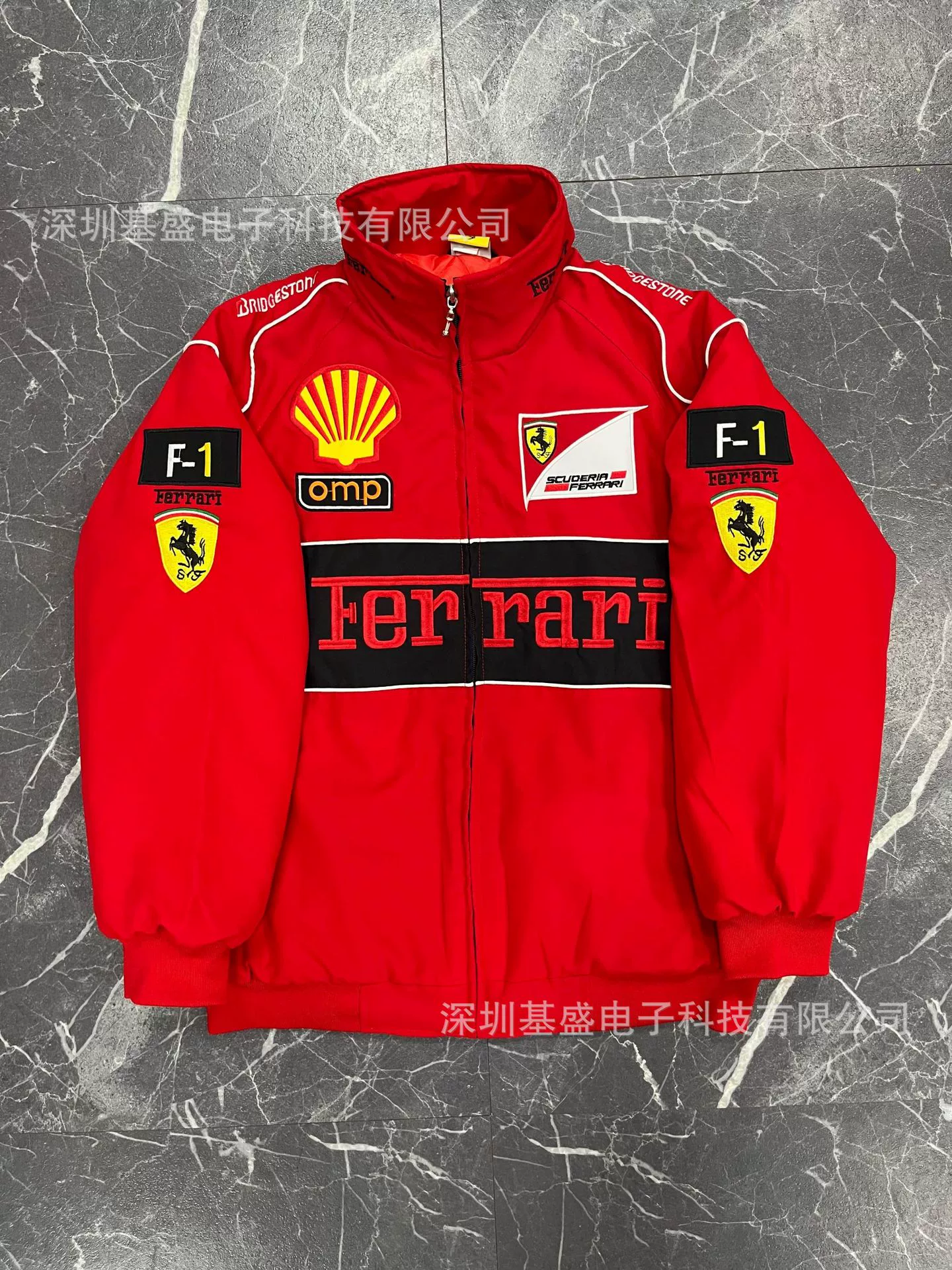 Пуховик (Ferrari) с длинным рукавом, с вышивкой, европейский стиль, на заказ, размеры S–XXL