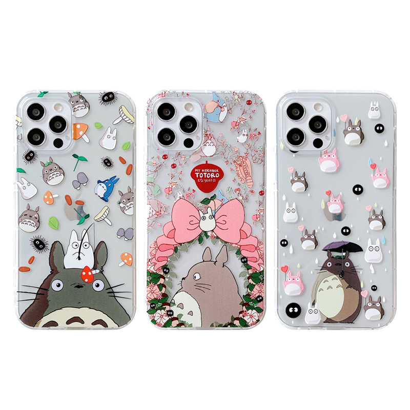 Suitable for iPhone14ProMax Mobile Phone Case Apple 13 Totoro Air Cushion Air Pressure Full Package Soft Case 11 Protective Case 12