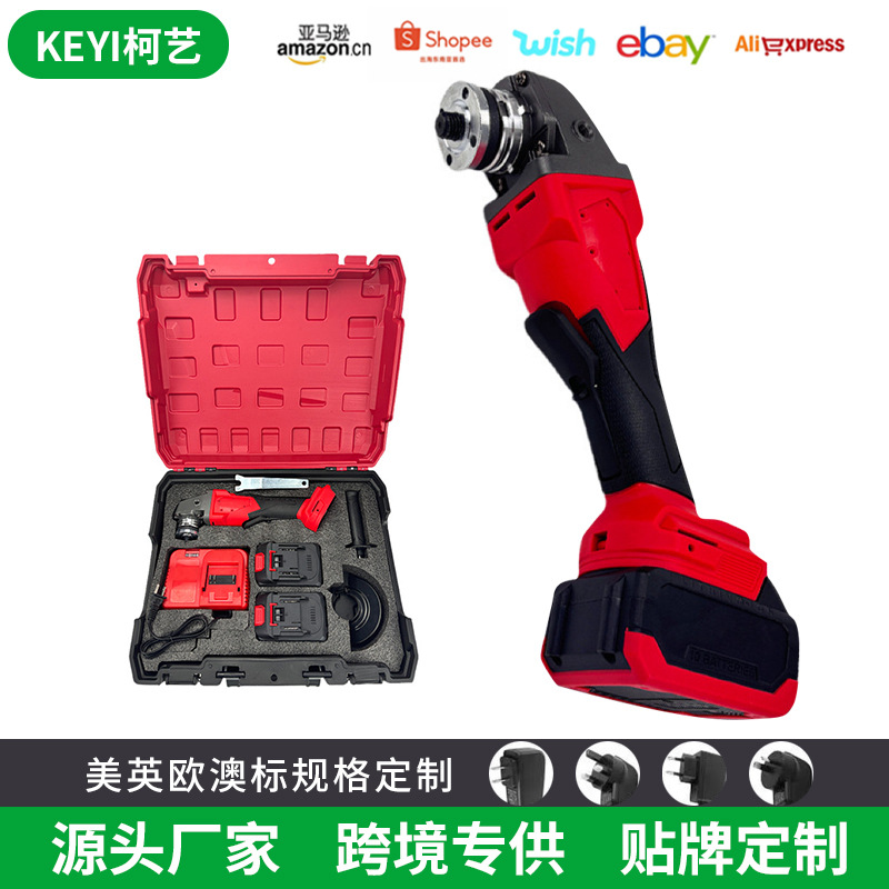 跨境大功率红色锂电角磨机 无线打磨机多功能切割机抛光机