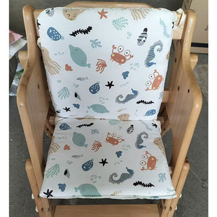 Cartoon Cushion Baby Dining Chair Children's Set, All-Cotton Breathable and Cool Solid Wood Breathable Cushion