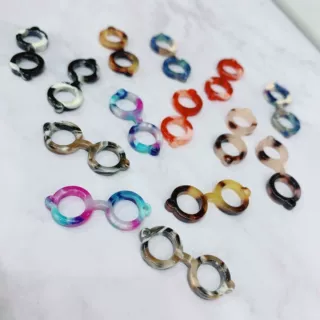欧美个性醋酸树脂圆形眼镜饰品配件 diy手工制作饰品配件材料批发