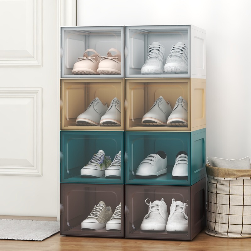 Transparent Shoe Box Plastic Simple aj Shoe Rack Home Dormitory Drawer Shoe Box Storage Artifact Multi-Layer Storage Shoe Cabinet