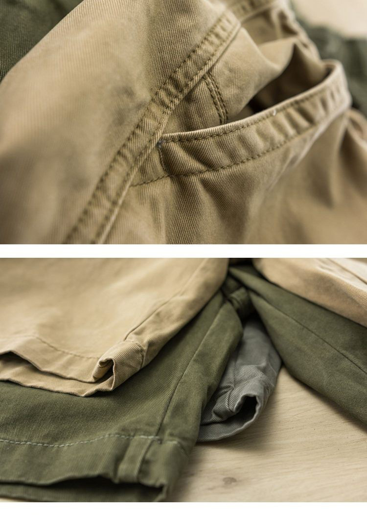 Herr cargo shorts i vintage stil i ventilerande bomull sommar_voghion.com