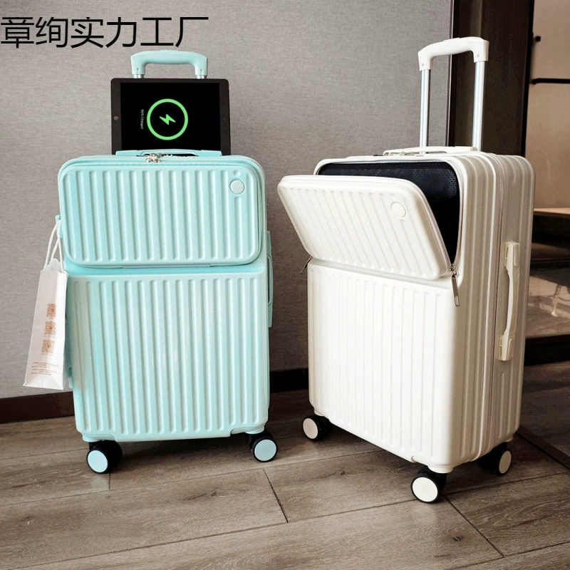Новый многофункциональный чемодан на колесиках с передним отверстием, 20inch чемодана большой емкости, чемодан с паролем, студенческий ящик с паролем