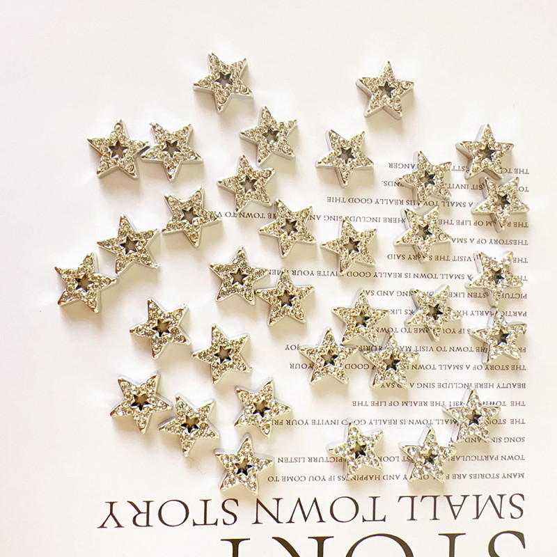 Full diamond five-pointed star nail decorations small size diamond five-pointed star mobile phone case hairpin clothing luggage accessories wholesale