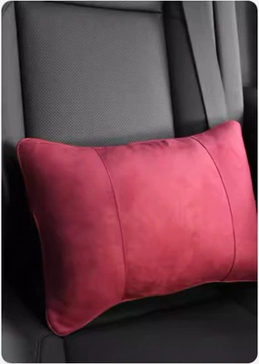 Headrest – Support Neck Pillow Perforated - suede-volcanic-red-lumbar-support