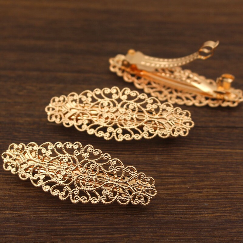 DIY Handmade Jewelry Accessories, Copper Flower Pieces for Soldering, Automatic Hairpin Clip, Gold-Plated Color-Preserving Handmade Jewelry, Vintage Style DIY Handmade Jewelry Accessories, Copper Flower Pieces for Soldering, Automatic Hairpin Clip, Gold-Plated Color-Preserving Handmade Jewelry, Vintage Style