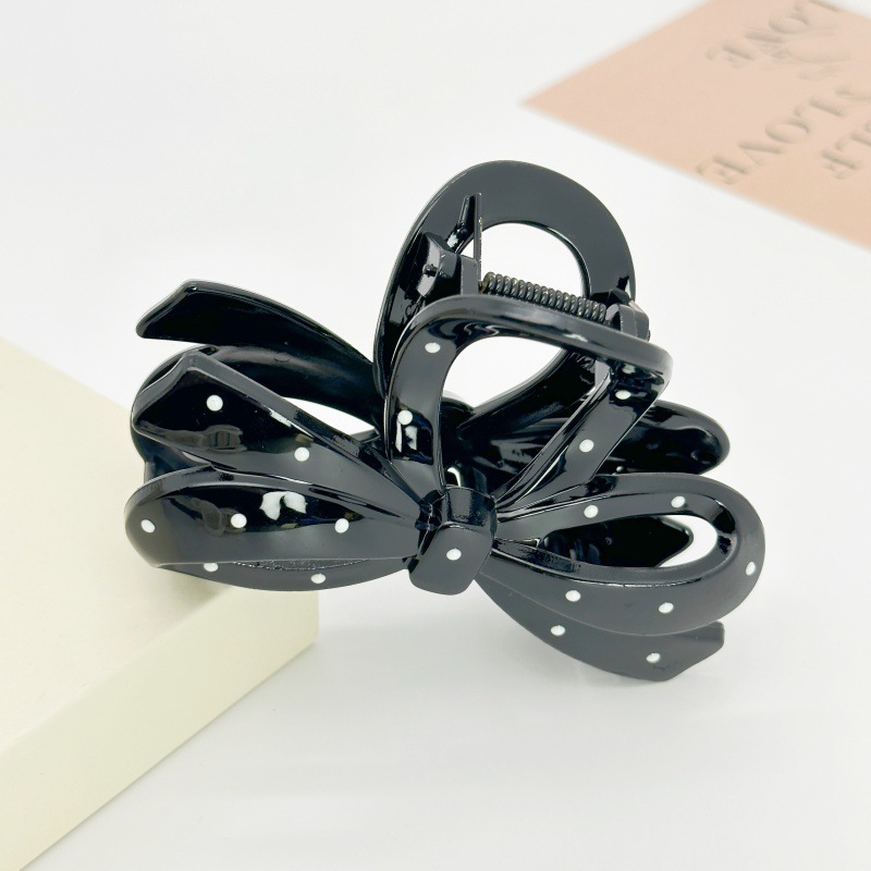 Japanese-style cute transparent polka dot claw clip fashion large hair clip versatile hair clip girls shark clip hair accessory