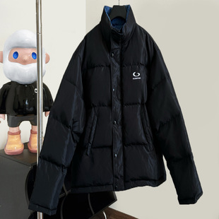 Paris Correct Edition B Brand Sports Embroidered Windbreaker Cold-Proof Pin Double-Sided Zipper Stand Collar down Jacket