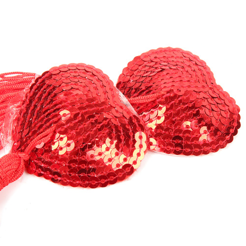 Adult women's products foreign trade tassel heart-shaped silicone nipple stickers sexy flirting women's sequined nipple stickers dropshipping