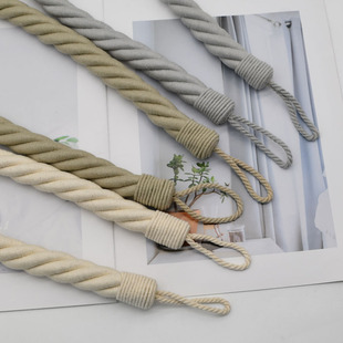 LL Tianhe Lace New Product Plus Thick Curtain Cotton Tape Rope Buckle Hook Grey Modern Simple Bedroom Guest