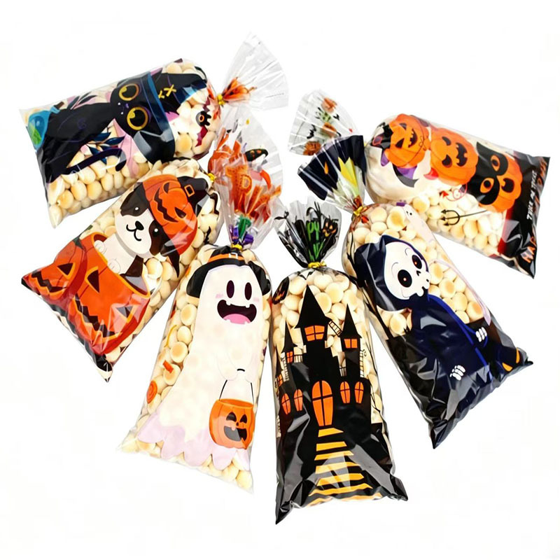 Bolsas de dulces de Halloween Bolsas de plástico OPP Bolsas de regalo Bolsas de regalo Bolsas de plástico Bolsas planas