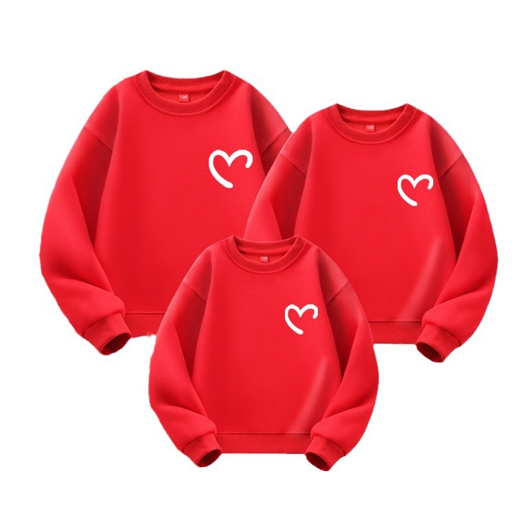 Evento del día de Año Nuevo chino Suéter rojo más terciopelo engrosamiento Año del nacimiento Celebre 2025 Año de la serpiente Año Nuevo Traje para padres e hijos Top