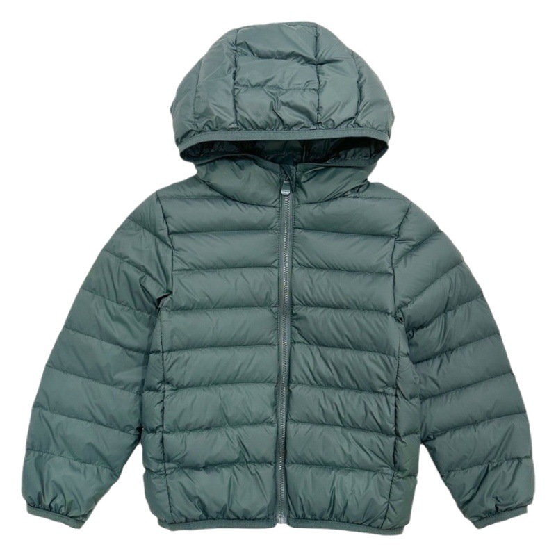 2023 Chaqueta ligera para niños nueva norma nacional 90 pato blanco abajo chaqueta casual con capucha para niños al por mayor