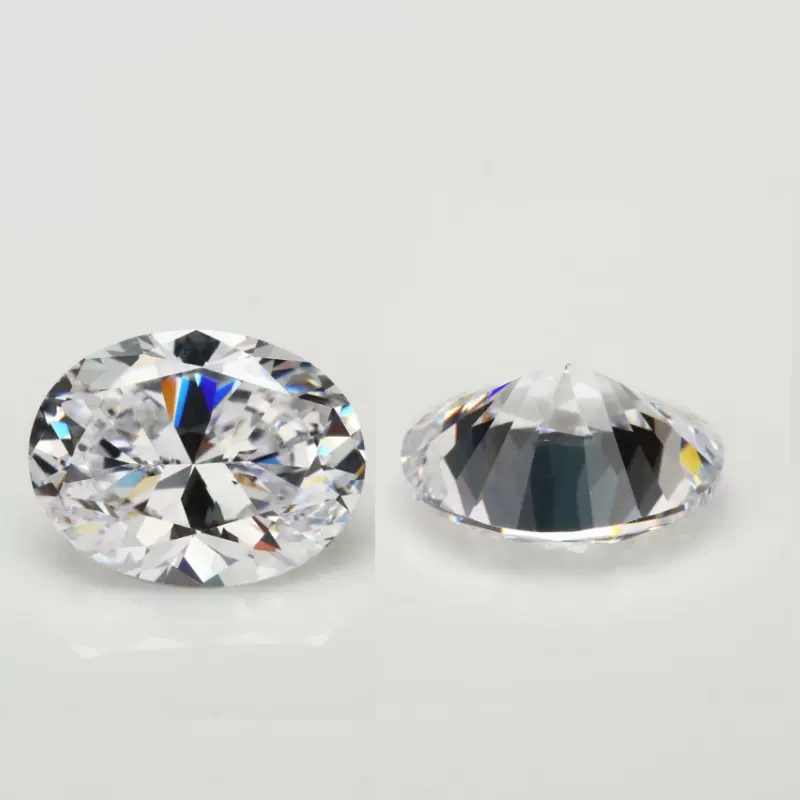 1.5x2mm-18x25mm 5-A蛋形白色锆石 椭圆形裸石批发  人造尖底宝石