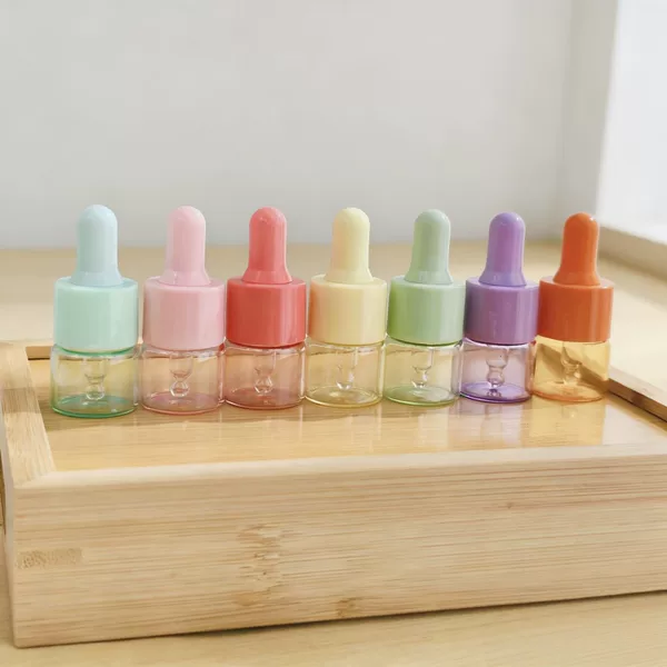 Dropper Bottle Essential Oil Essence Liquid Sample Trial Pack Glass Bottle 1Ml2Ml3Ml5Ml Macaron Colorful