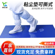 批发工厂一次性蓝色粘尘垫防静电静电皮地垫可撕拉脚踏垫PE除尘垫