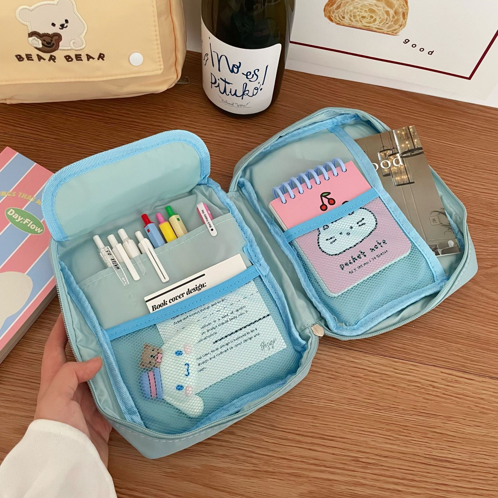 고가치 대용량 연필 케이스 귀여운 노트 가방 여자 다기능 문구 가방 중학생 연필 케이스