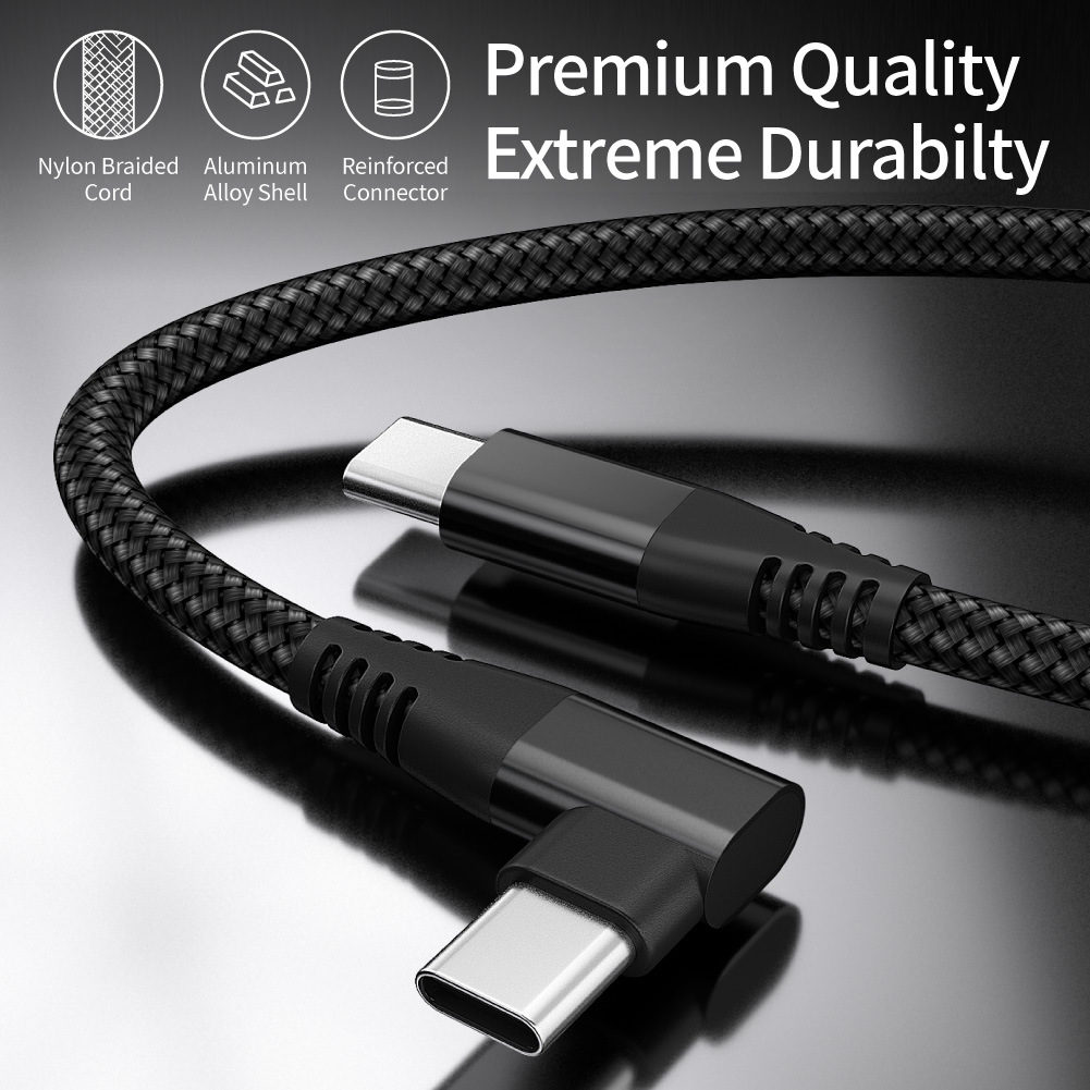 Usb-c Data Cable 60w Fast Charging Braided Nylon Elbow Cable_voghion.com