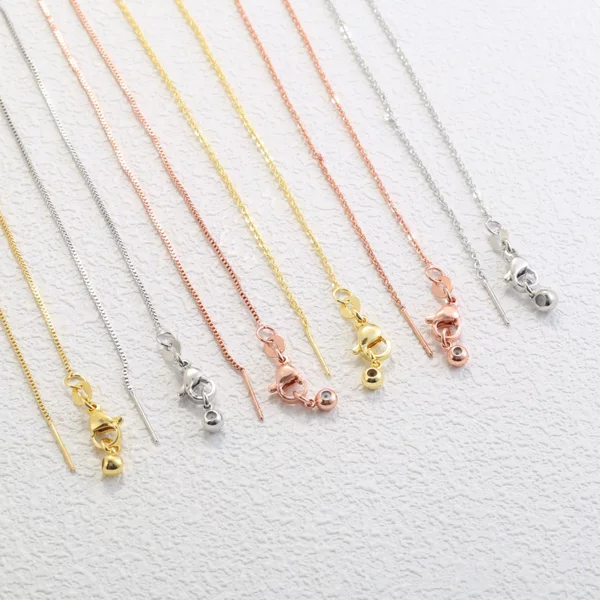 Copper-Plated 18K Universal Pin Box Chain Environmentally Friendly O-Shaped Chain Plain Chain DIY Necklace Adjustable Chain Accessories Px1