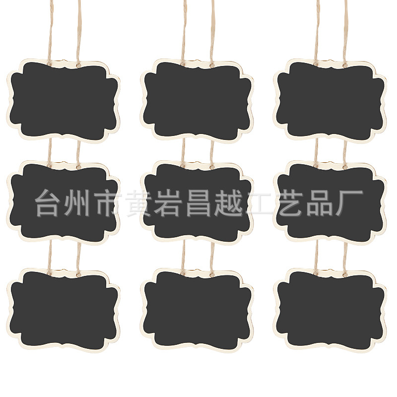 创意迷你木制小黑板儿童杨木标签挂饰留言单面黑板挂绳木制工艺品