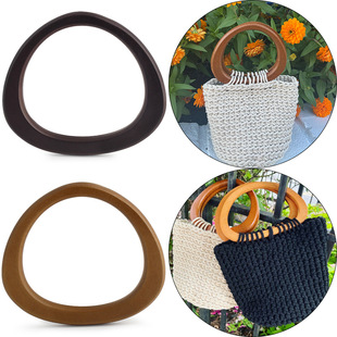 Hot-Selling New Woven Bag with Wooden Handle, D-Shaped Wooden Handle, Canvas Bag with Wooden Handle, Fully抛高端Diy Bag Handle