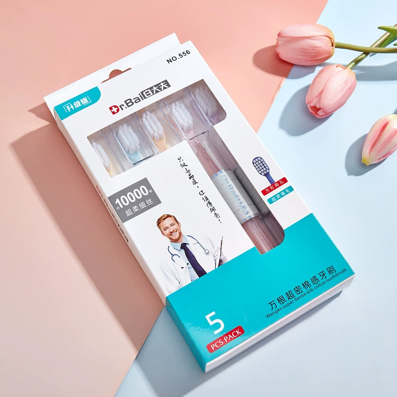 Белая доктор взрослая Мягкая зубная щетка для волос Бытовая пять пакетов семейная комбинация студент гость дорожная зубная щетка подарочная коробка