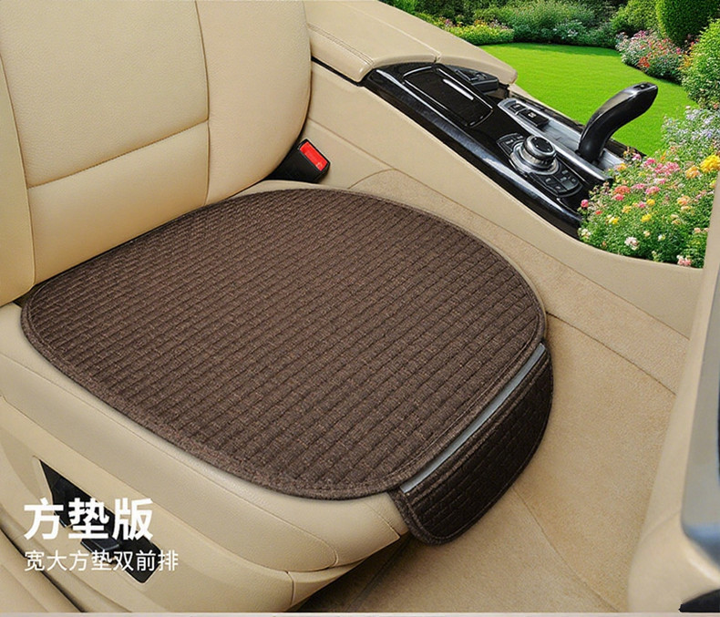 New Universal Linen Car Seat Cushion, Breathable Cotton-Linen Anti-Slip Seat Cover for All Seasons, Simple Design