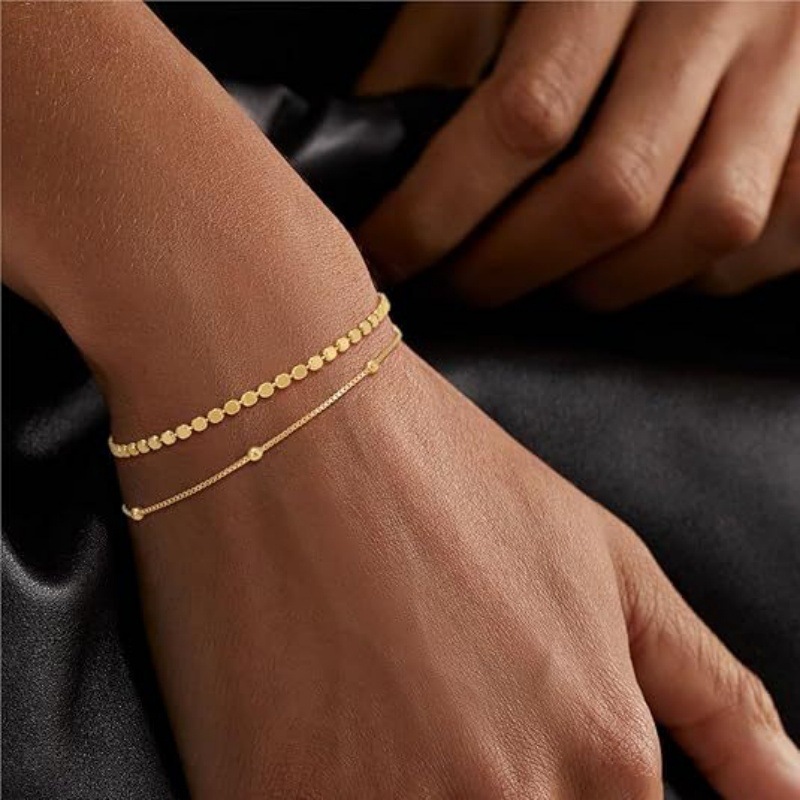 Minimalist & Stackable Layered Bracelets, Lightweight And Comfortable. Hypoallergenic, Kind To Sensitive Skin. A Subtle Way To Elevate Your Daily Look_voghion.com