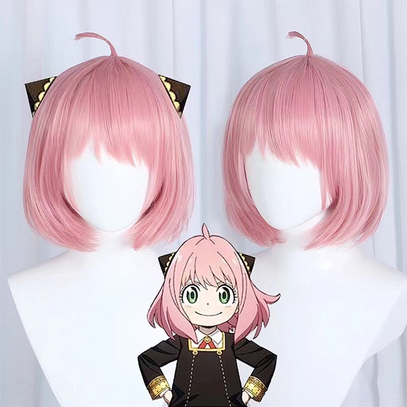 Espía jugar casa peluca Anya cos peluca SPYFAMILY Anya Fujie Pelo Corto simulación cuero cabelludo