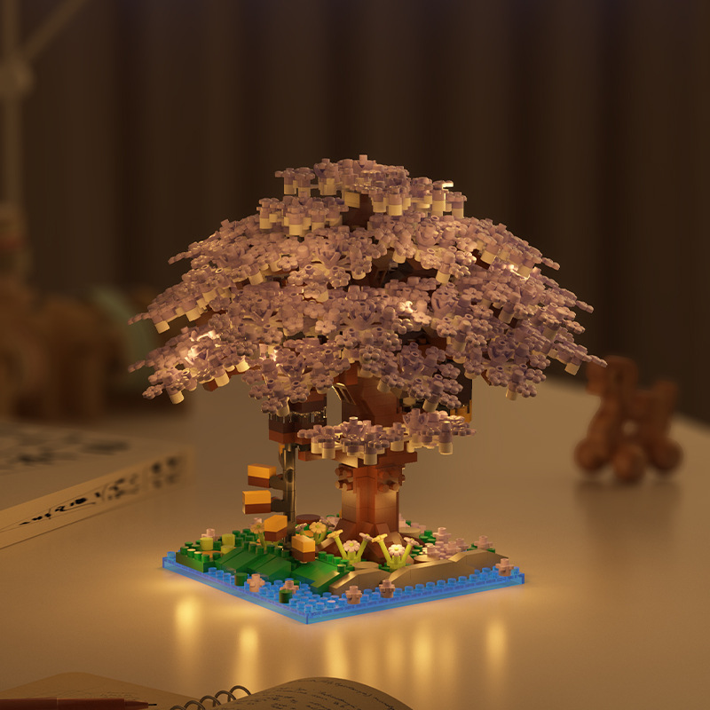 Compatible con Lego Sakura Tree House Street View Bloques de construcción Flor eterna Decoración en macetas Juguetes educativos para niños Regalo para niñas