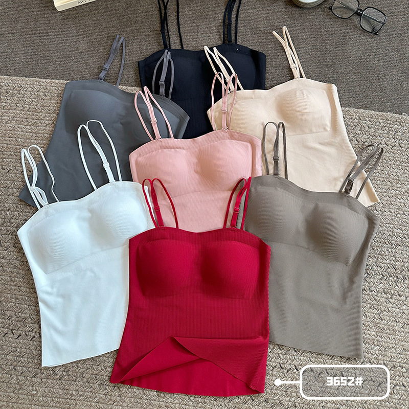 New Style Beautiful Back Camisole Women's Wear-Free Bra One-piece Inner Wear Outer Wear Slim-fit Slim-fit Large Size Base Vest New Style Beautiful Back Camisole Women's Wear-Free Bra One-piece Inner Wear Outer Wear Slim-fit Slim-fit Large Size Base Vest